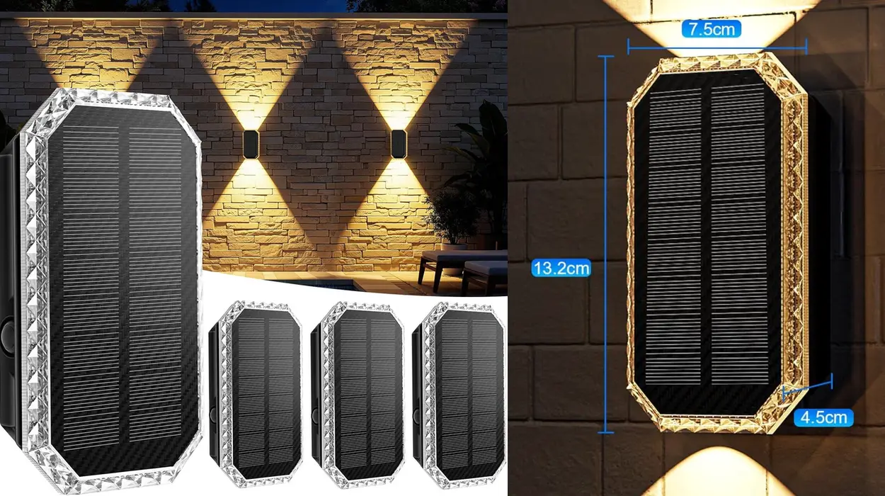 Pack x4 apliques solares Giliwosy para pared con 3 temperaturas de color e IP65 por sólo 22,82€ (-18%)