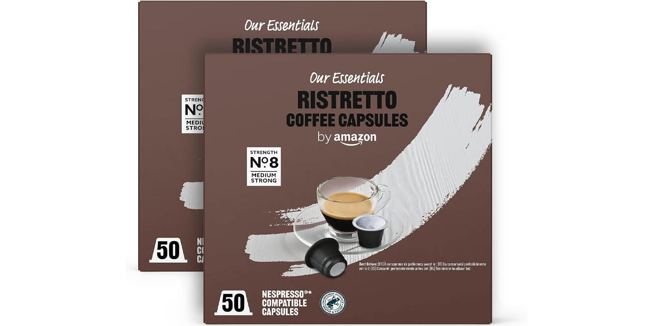 Chollo Pack de 100 cápsulas de café Ristretto by Amazon para Nespresso por sólo 11,18€ (-15%)