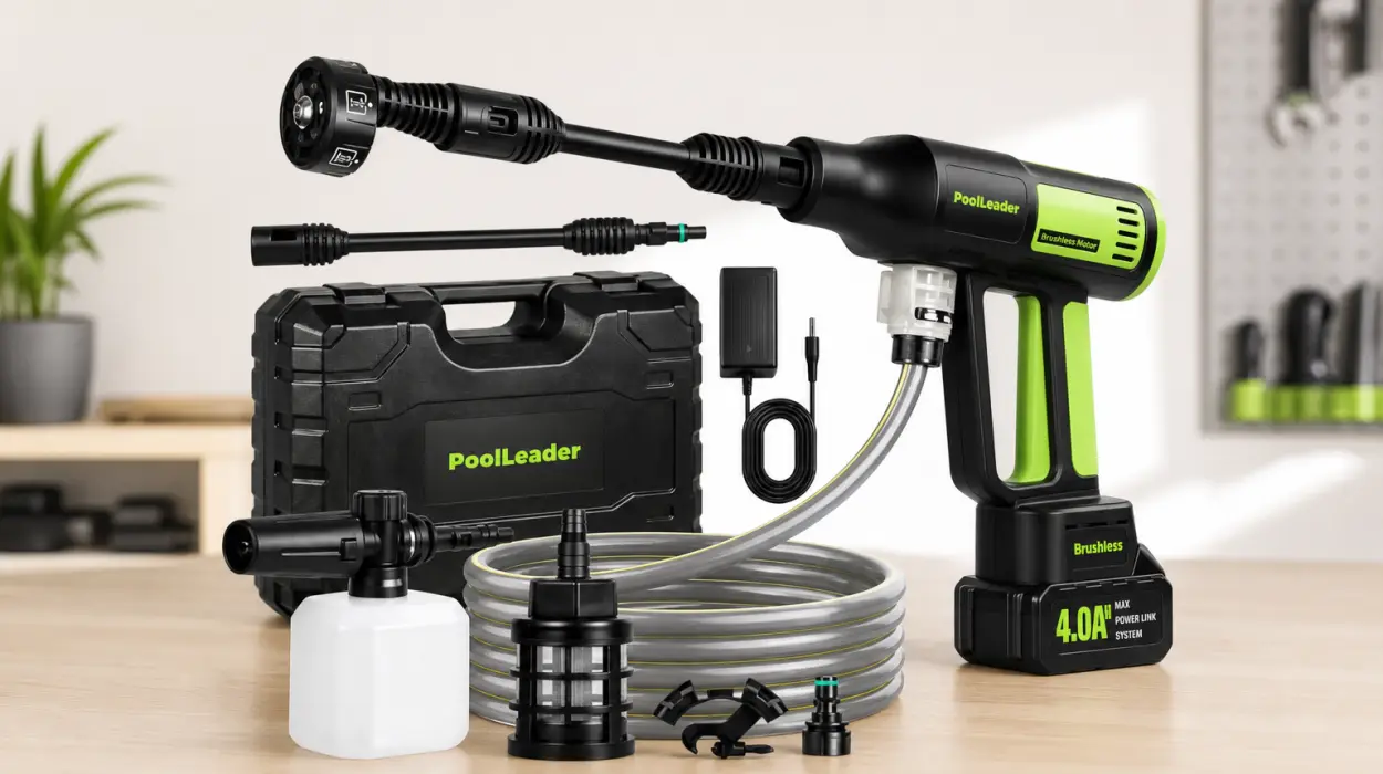 Hidrolimpiadora portátil de alta presión con batería y accesorios por sólo 34,28€ con envío gratis (-48%)