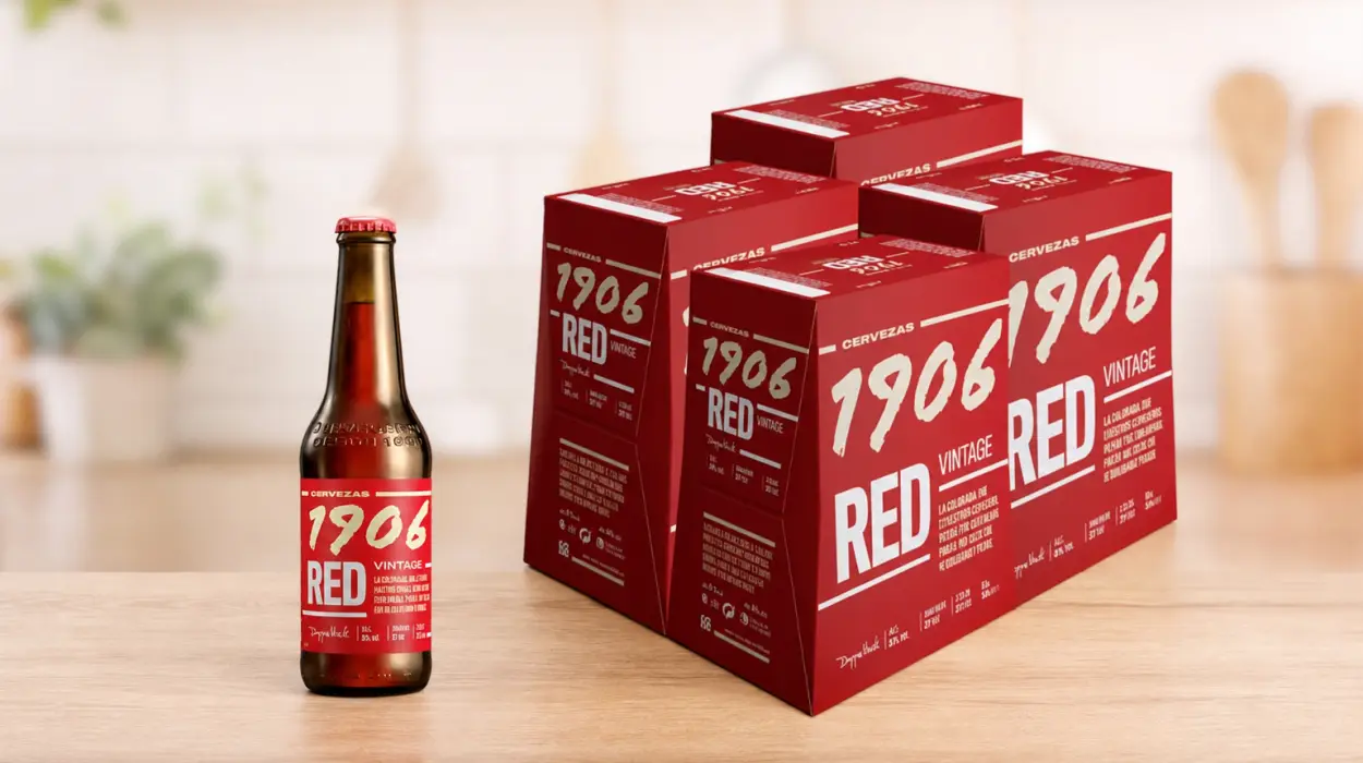 Pack x24 botellas de Cerveza 1906 Red Vintage Lager Extra de 33 cl por sólo 22,07€ con cupón (-26%)