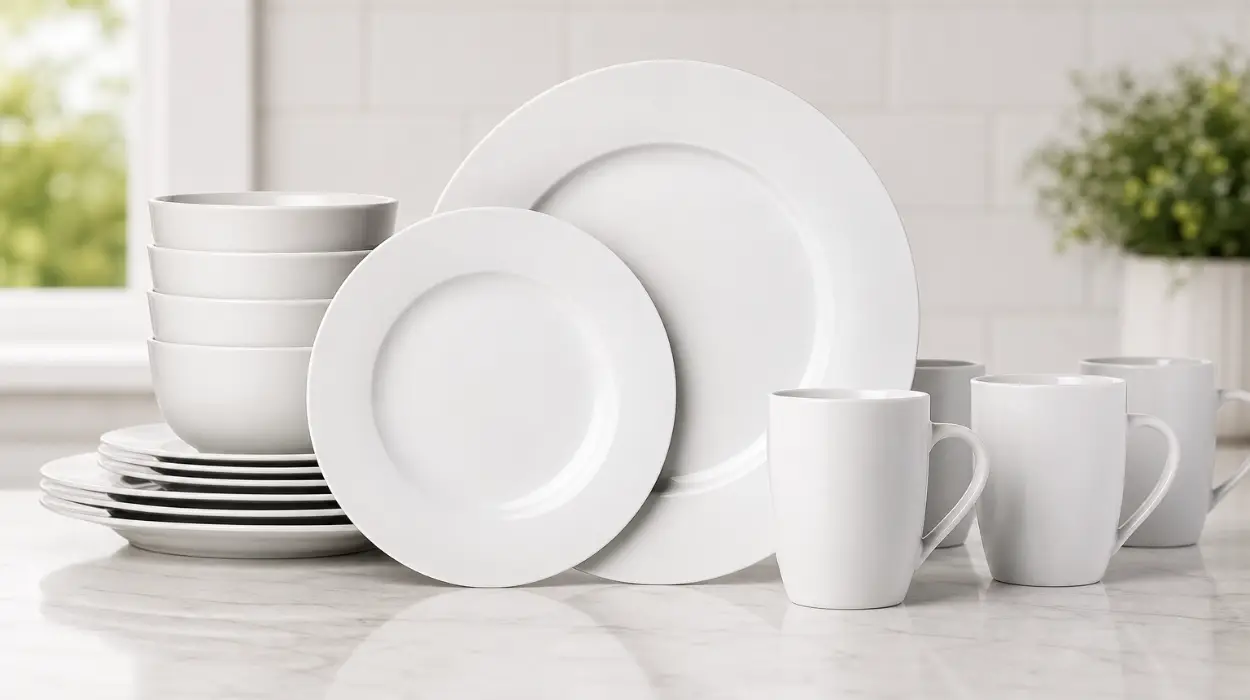 Vajilla Amazon Basics de 16 piezas para 4 personas por sólo 32,67€ con envío gratis (-20%)