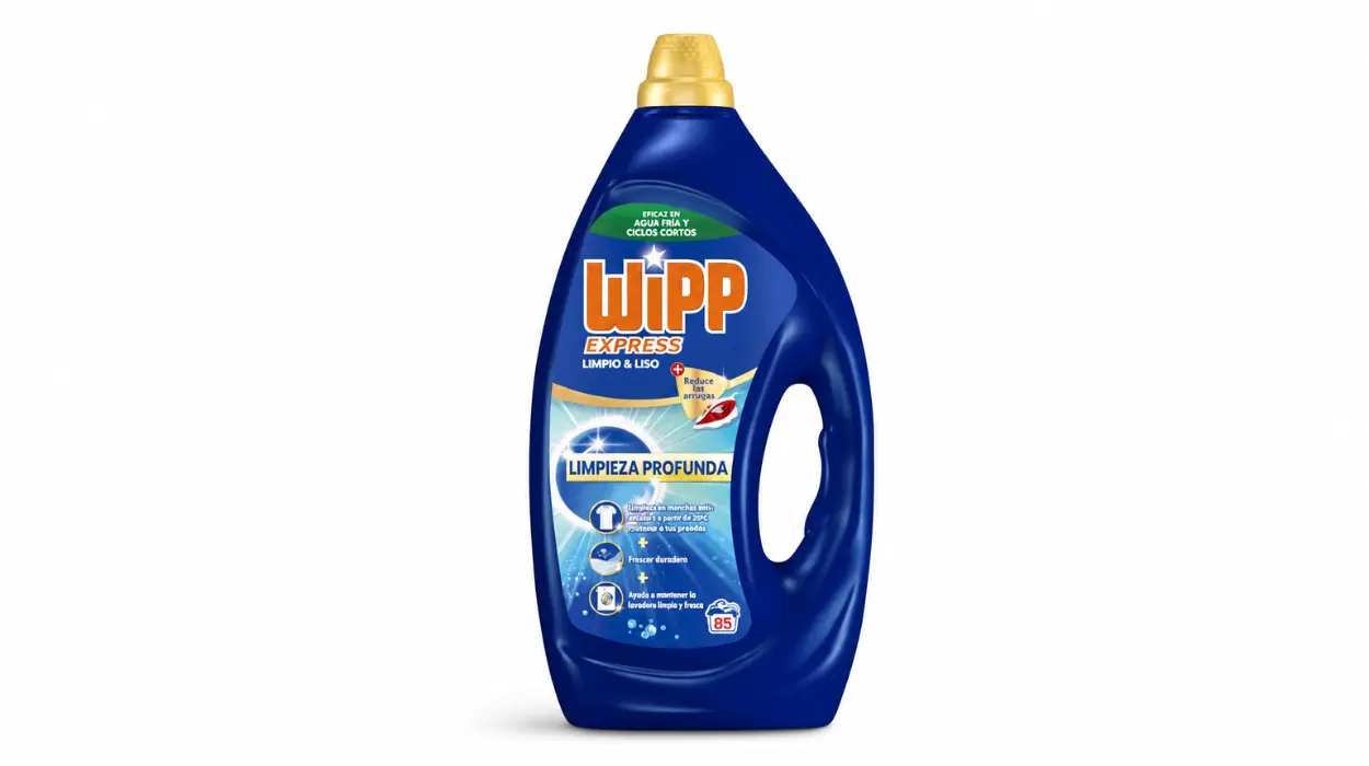 Detergente líquido Wipp Express Limpio y Liso para lavadora de 85 lavados por sólo 11,45€ (-61%)