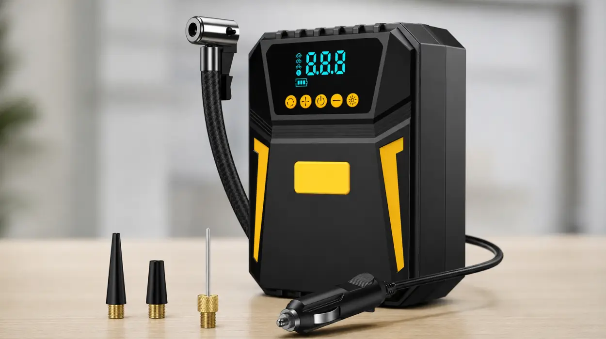 Compresor de aire portátil 12 V para coche con 150 PSI y apagado automático por sólo 20,75€ (-31%)