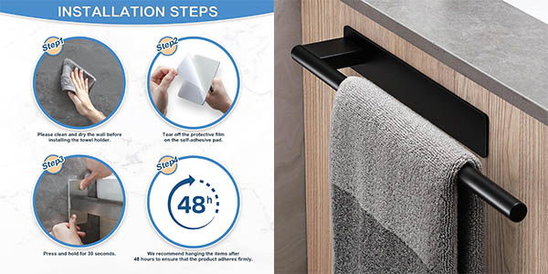 Chollo Toallero Dvocel autoadhesivo para pared por solo 16,99€