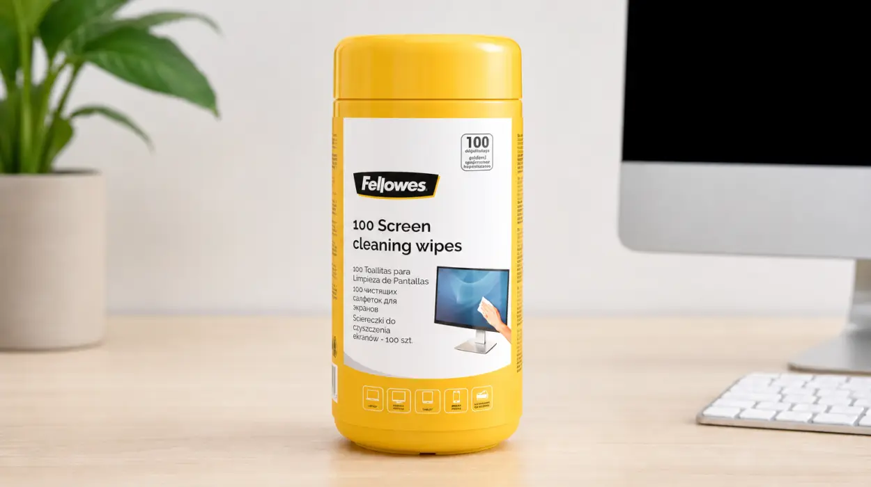 Dispensador con 100 toallitas limpiadoras de pantalla Fellowes por sólo 2,72€ (-46%)