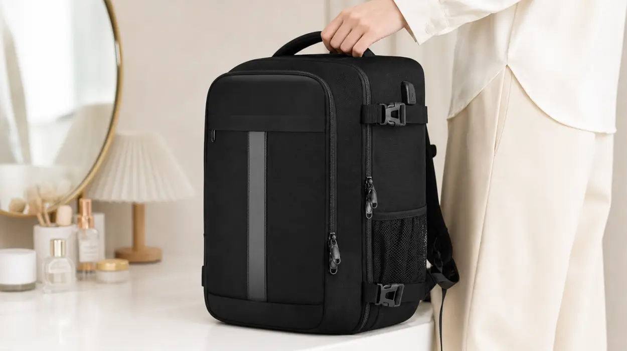 Mochila de cabina Puslom de 24 L con espacio para portátil y medidas para Ryanair y Vueling por sólo 21,64€ (-20%)