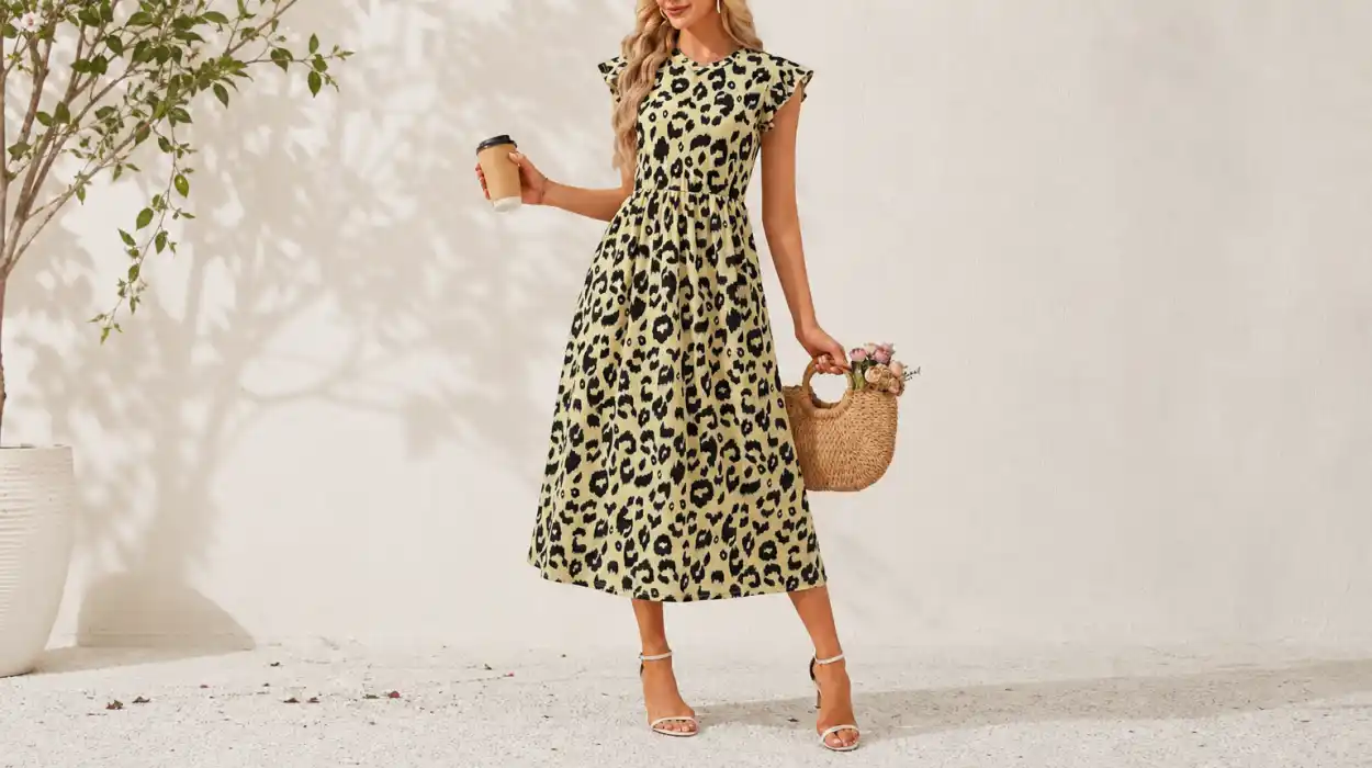 Vestido largo Fashora de verano, fluido y con manga de volantes para mujer por sólo 9,99€ (-57%)