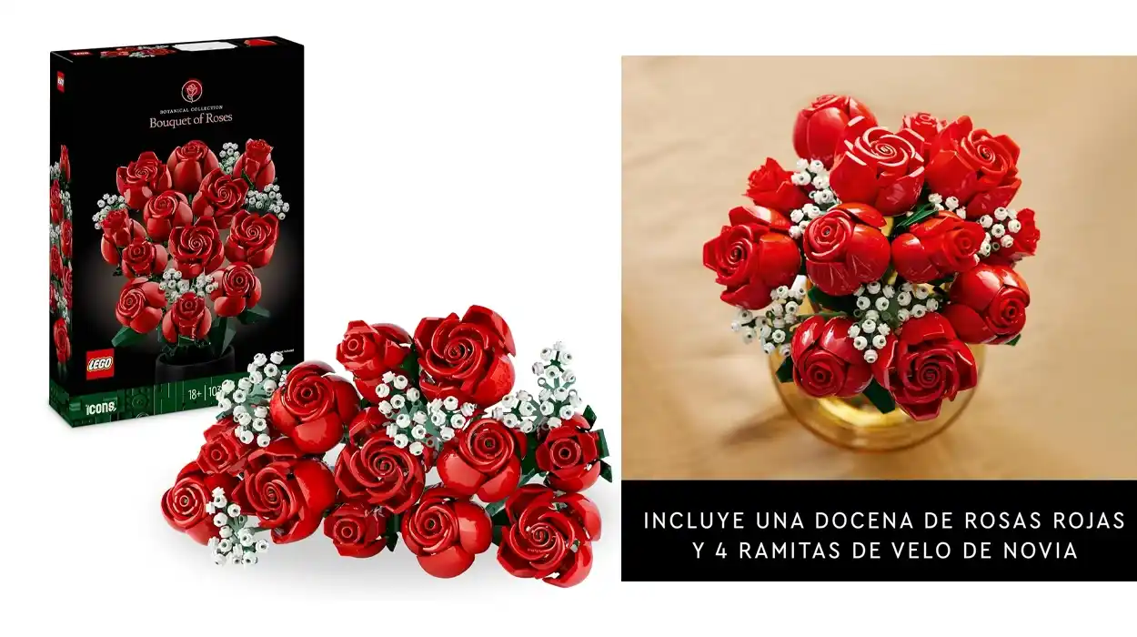 Amazon rebaja un 33% el buscadísimo set ramo de rosas rojas LEGO Botanicals perfecto para regalar ¡Se agotará pronto!